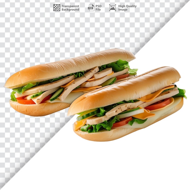 Delicious Fresh Chicken Sandwiches with Vegetables and Cheese