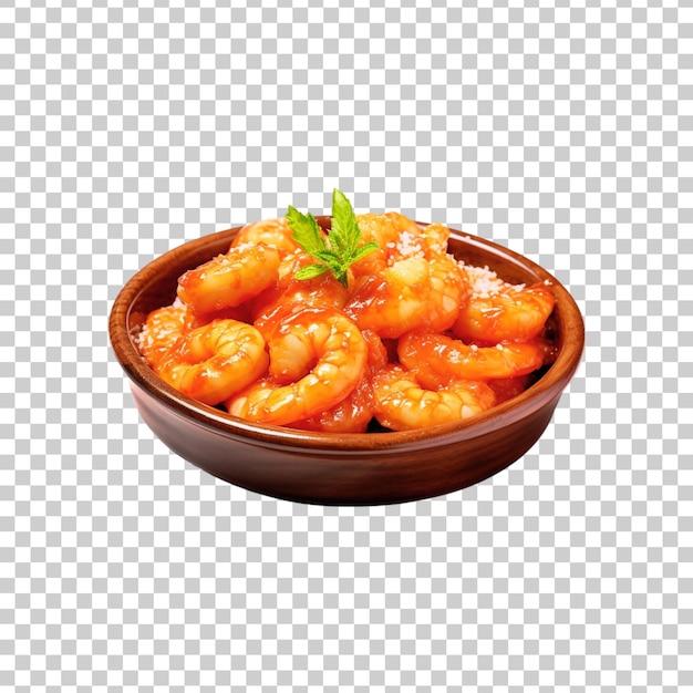 Delicious fried shrimp with sauce isolated on a transparent background