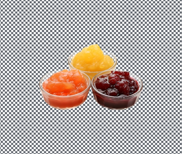 Delicious Fruit Chutneys in Bowl isolated on transparent background