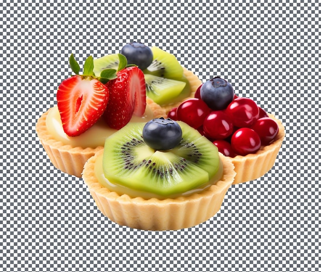 PSD delicious fruit tarts isolated on transparent background