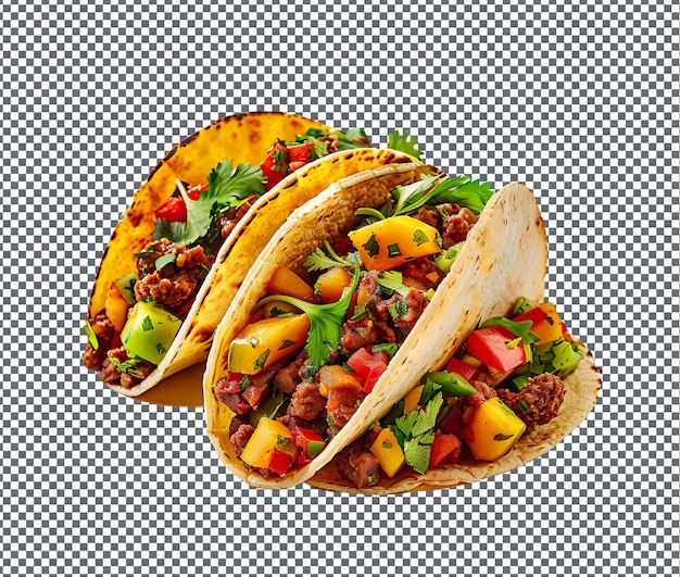 Delicious Fufu Tacos isolated on transparent background