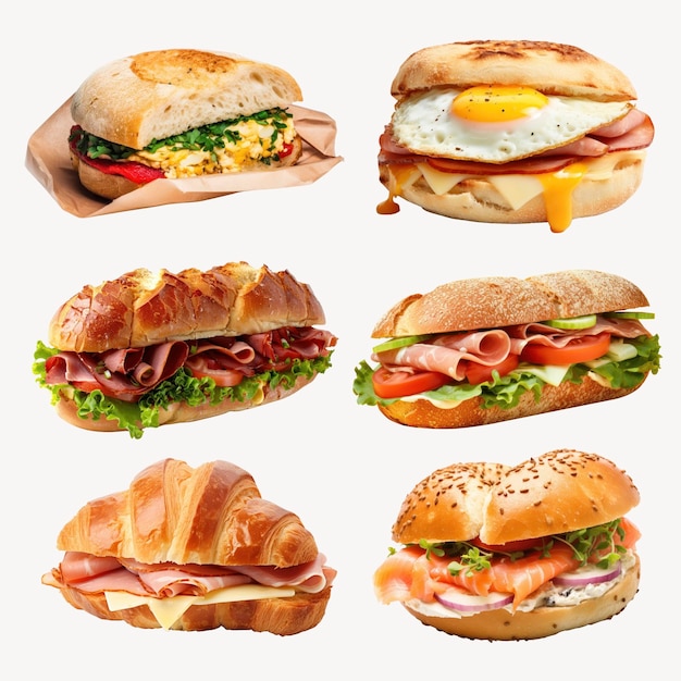 PSD delicious gourmet sandwiches variety