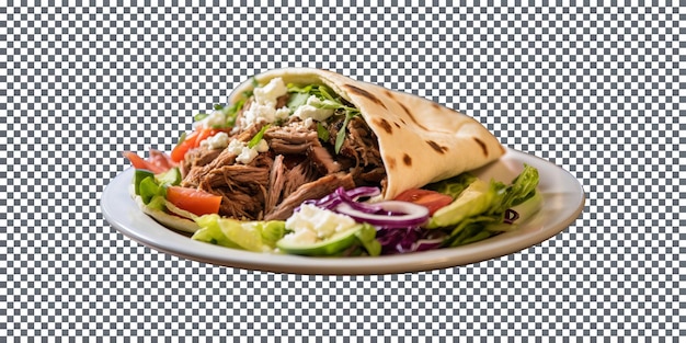 Delicious Greek Gyro isolated on transparent background