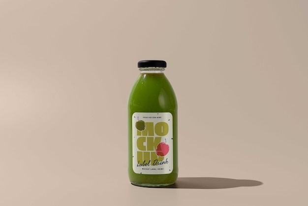 Delicious green drink bottle mockup