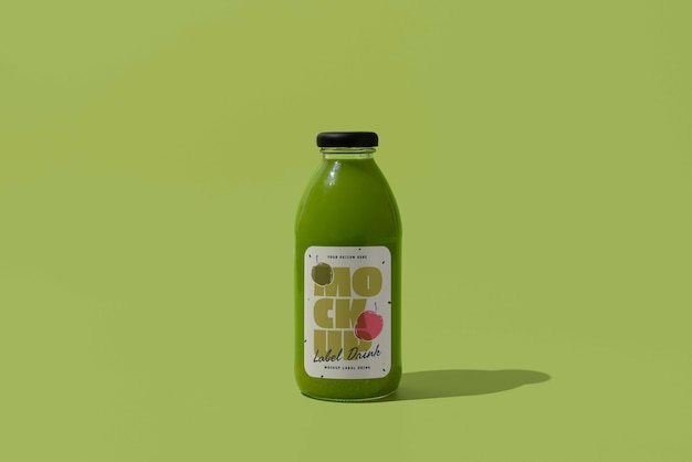 Delicious green drink bottle mockup