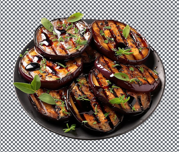 Delicious Grilled Eggplant isolated on transparent background