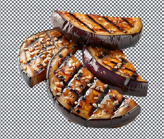 Delicious Grilled Eggplant isolated on transparent background