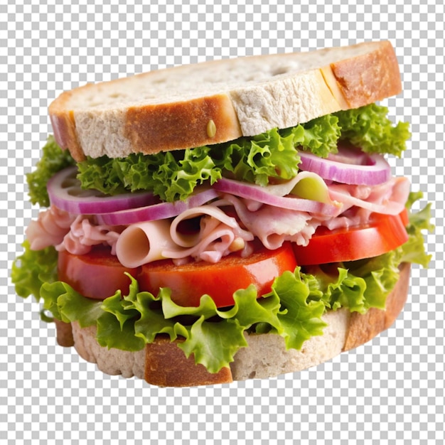 PSD a delicious ham salad sandwich on transparent background