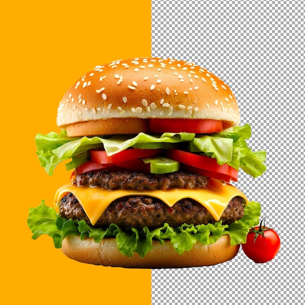 Delicious Hamburger isolated on transparent