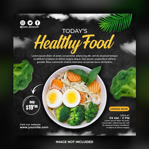 Delicious and Healthy Food Menu Instagram Post Template