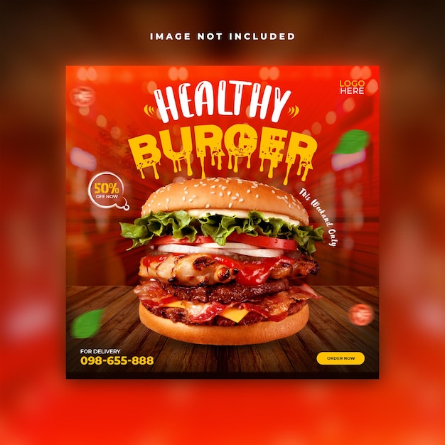 delicious healthy food social media post design