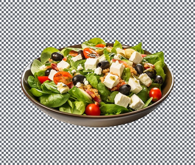 Delicious and Healthy Spinach and Feta Salad isolated on white background