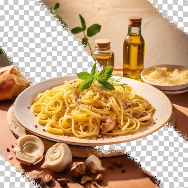 PSD delicious homemade italian pasta with porcini mushrooms and olive oil