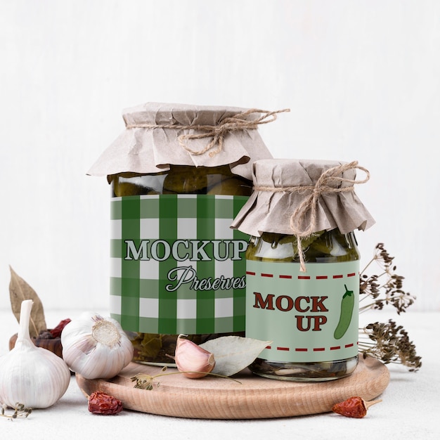 Delicious homemade preserves concept mock-up