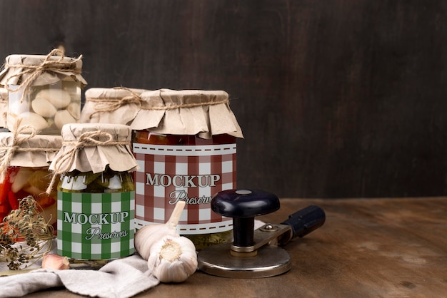 Delicious homemade preserves concept mock-up