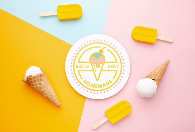 Delicious ice cream concept mock-up