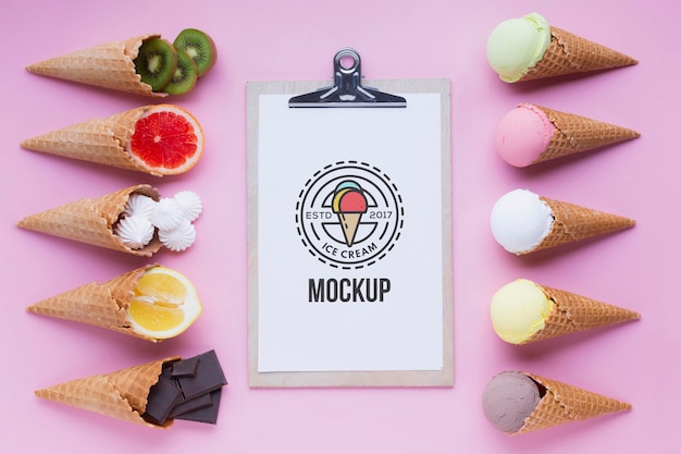 Delicious ice cream concept mock-up