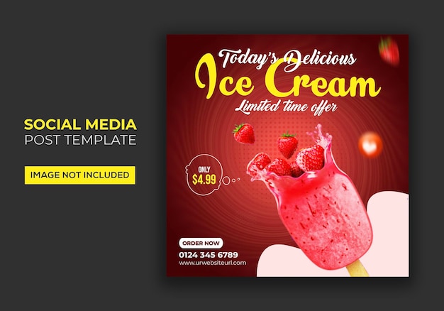 Delicious ice cream social media banner post template