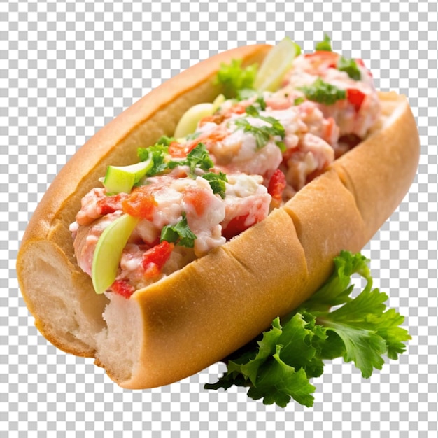 Delicious kansas city style hotdog isolated on transparent background