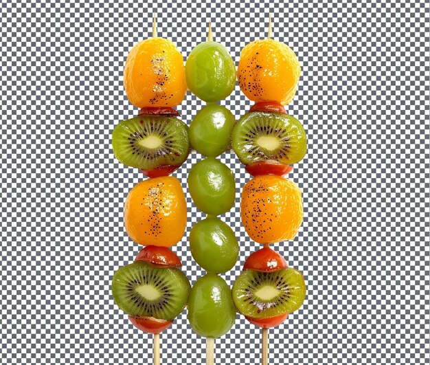 Delicious Karuzi Kiwi Kumquat Kebabs isolated on transparent background