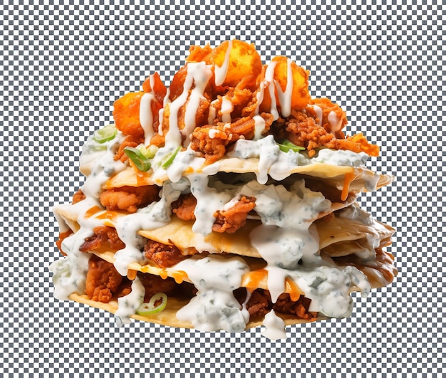 PSD delicious loaded buffalo cauliflower and chicken wrap isolated on transparent background