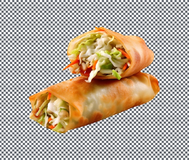 Delicious and Magnificent Egg Roll isolated on transparent background