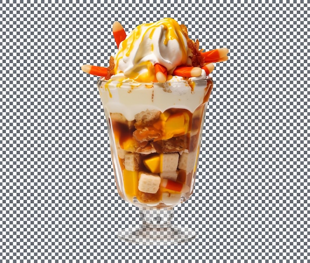 PSD delicious and magnificent halloween caramel shake isolated on transparent backlground