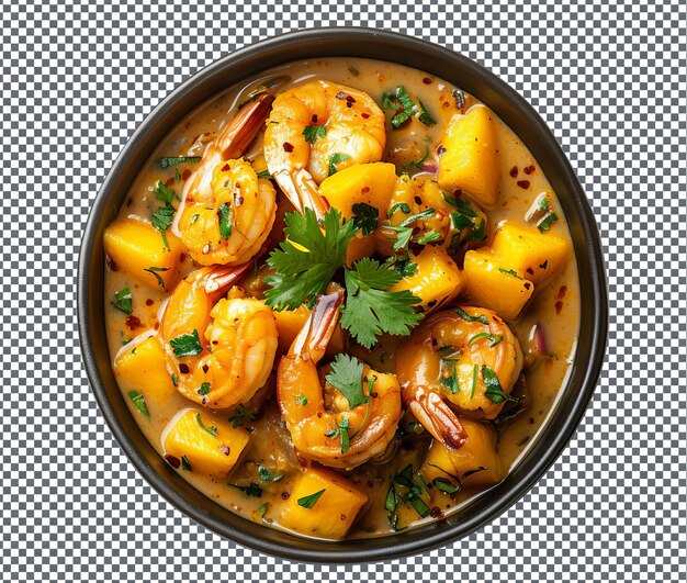 PSD delicious mango_coconut_shrimp_curry isolated on transparent background