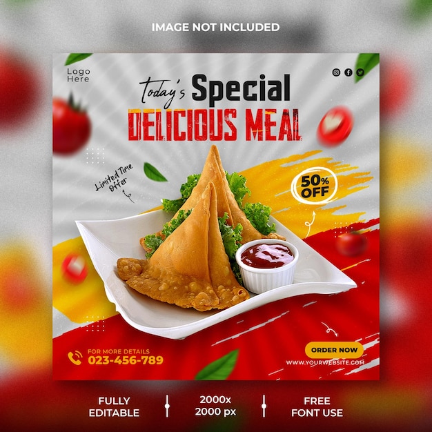 Delicious Meal social media promotional banner template