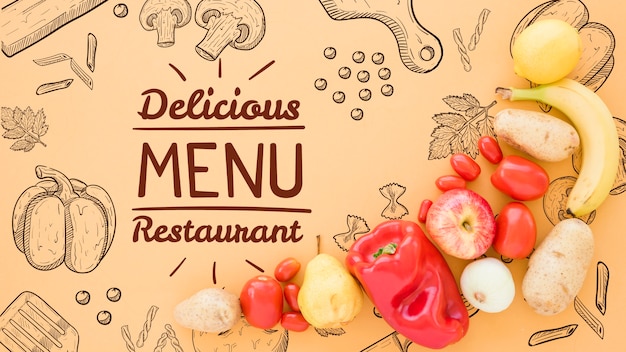 PSD delicious menu background with copy space