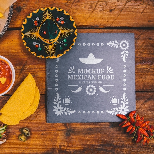 Delicious mexican food concept mock-up