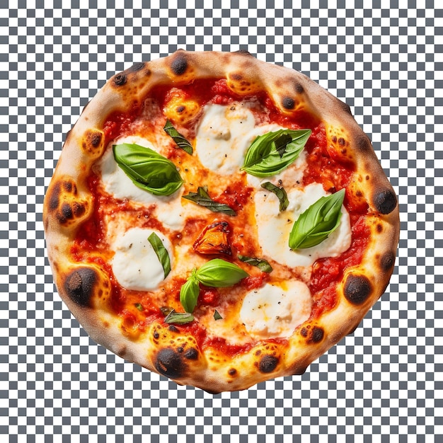 Delicious neapolitan pizza isolated on transparent background