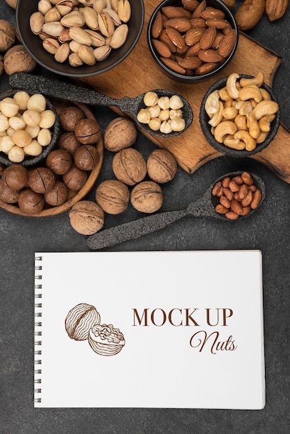 Delicious nuts concept mock-up