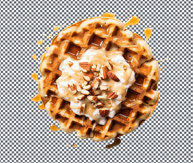 PSD delicious oatmeal waffle isolated on transparent background