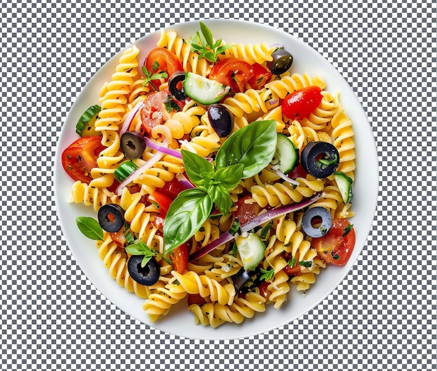 Delicious Pasta Salad isolated on transparent background