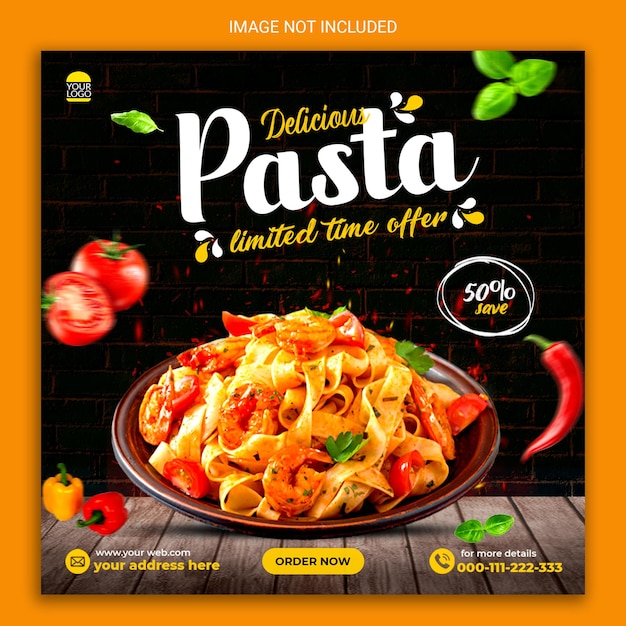 delicious pasta social media reausturant banner