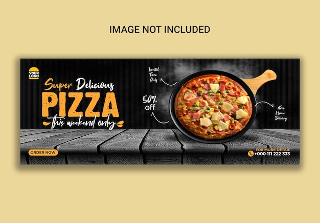 delicious pizza facebook cover template design