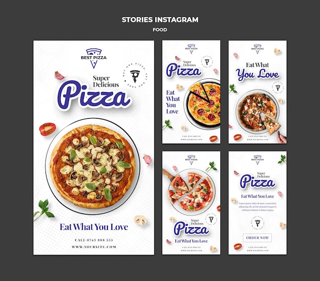 Delicious pizza instagram stories