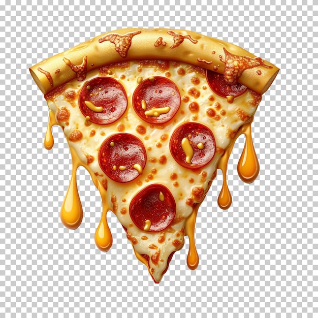 Delicious pizza isolated on transparent background