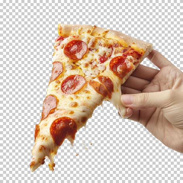 Delicious pizza isolated on transparent background