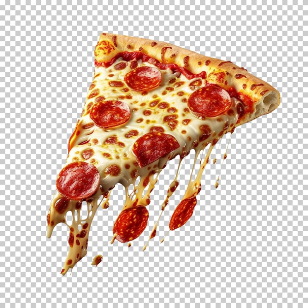 Delicious pizza isolated on transparent background