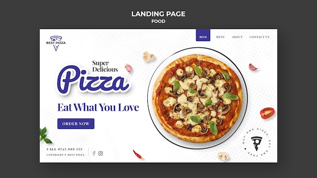 Delicious pizza landing page