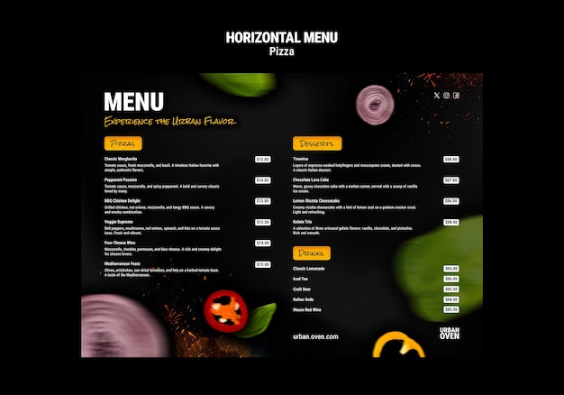 PSD delicious pizza restaurant template