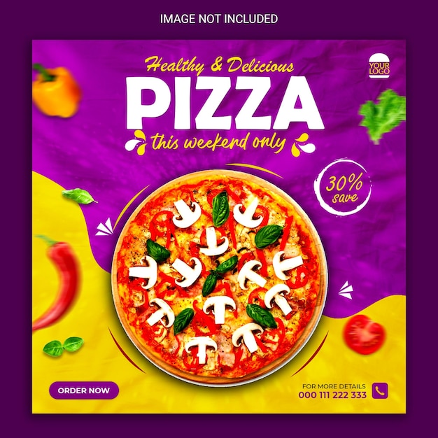 delicious pizza social media post.