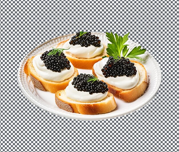 PSD delicious pizza with caviar isolated on transparent background