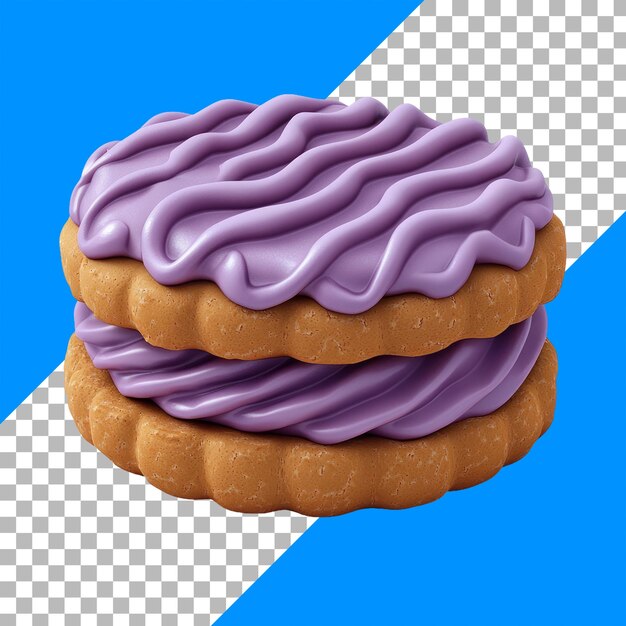 PSD delicious purple cream filled double layer biscuits