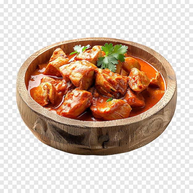 Delicious Red Chicken Curry isolated on a transparent background