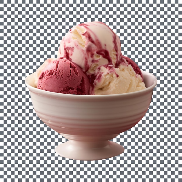 Delicious red velvet ice cream isolated on transparent background