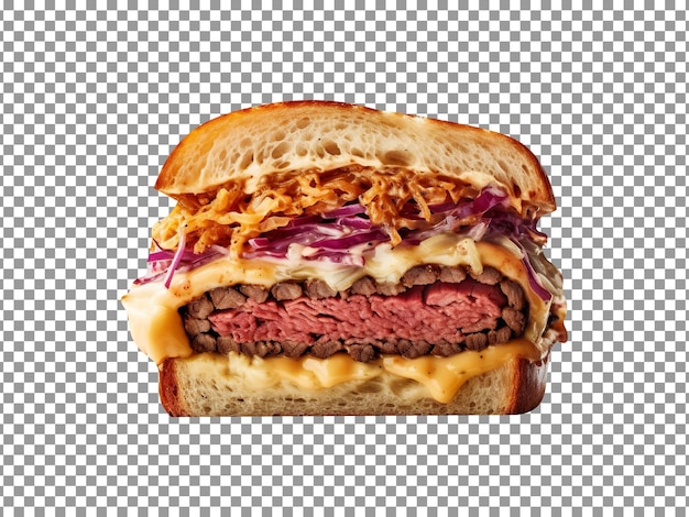 Delicious reuben sandwich isolated on transparent background