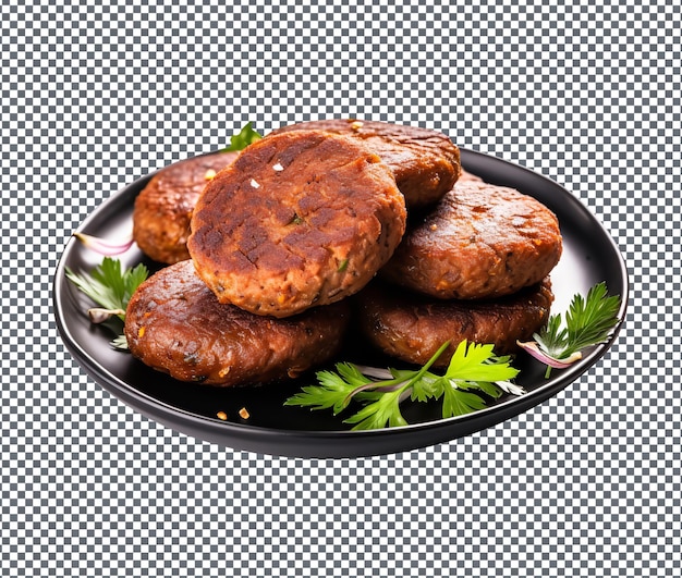 Delicious Shami Kebabs isolated on transparent background